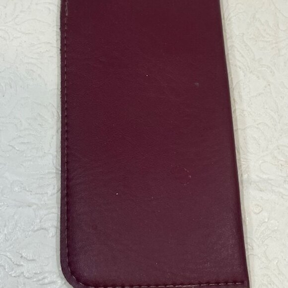 VTG Anne Klein Burgundy Red Soft Leather Eyeglasses Case 3.5"x7" - Picture 6 of 11